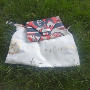 Trina Turk Clutch, Blue/Orange/White